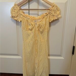 With Jéan Yellow Floral Off-Shoulder  Dress